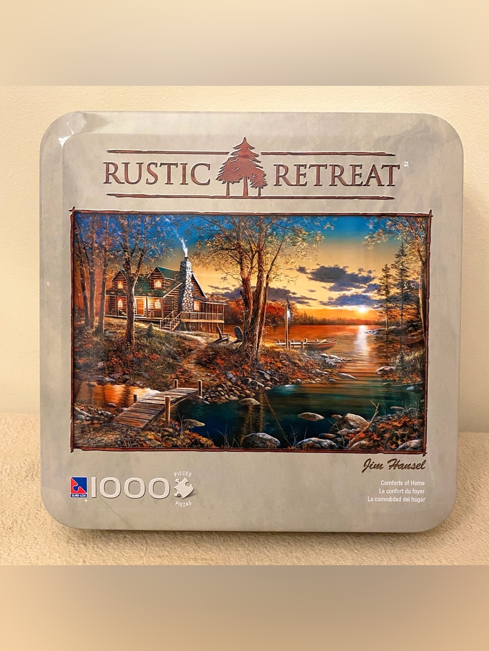Rustic Retreat Jim Handsel Comforts of Home 1000 Pieces Tin Box Jigsaw Puzzle